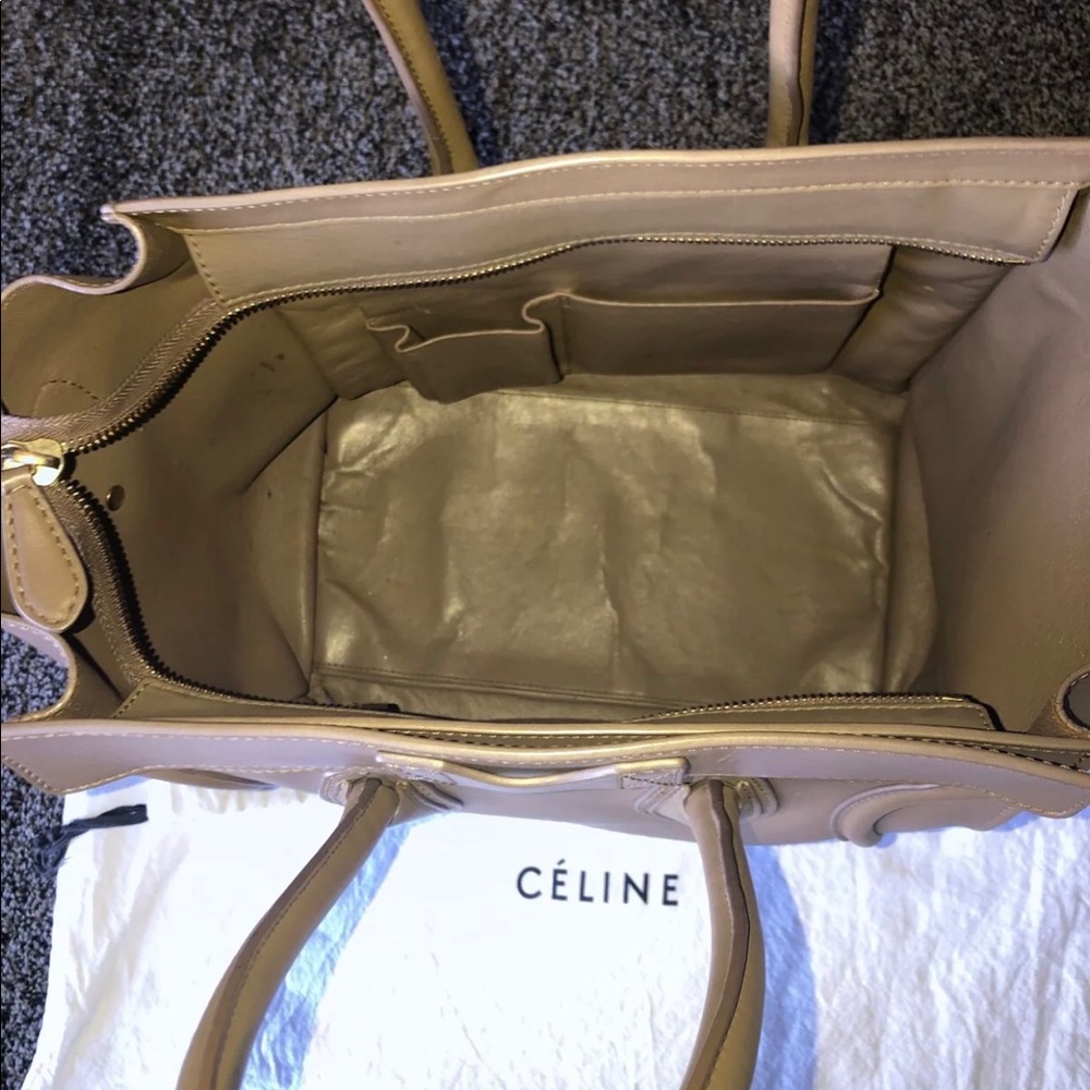 Authentic Celine Taupe Leather Mini Luggage Satchel - Picture 11 of 11